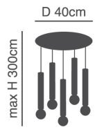 SE21-BL-5-5BL ADEPT TUBE BLACK Black Pendant+ - Image 2