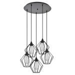 SE21-BL-B10-5BL-GR1 ADEPT PENDANT Black Metal Grid Pendant+