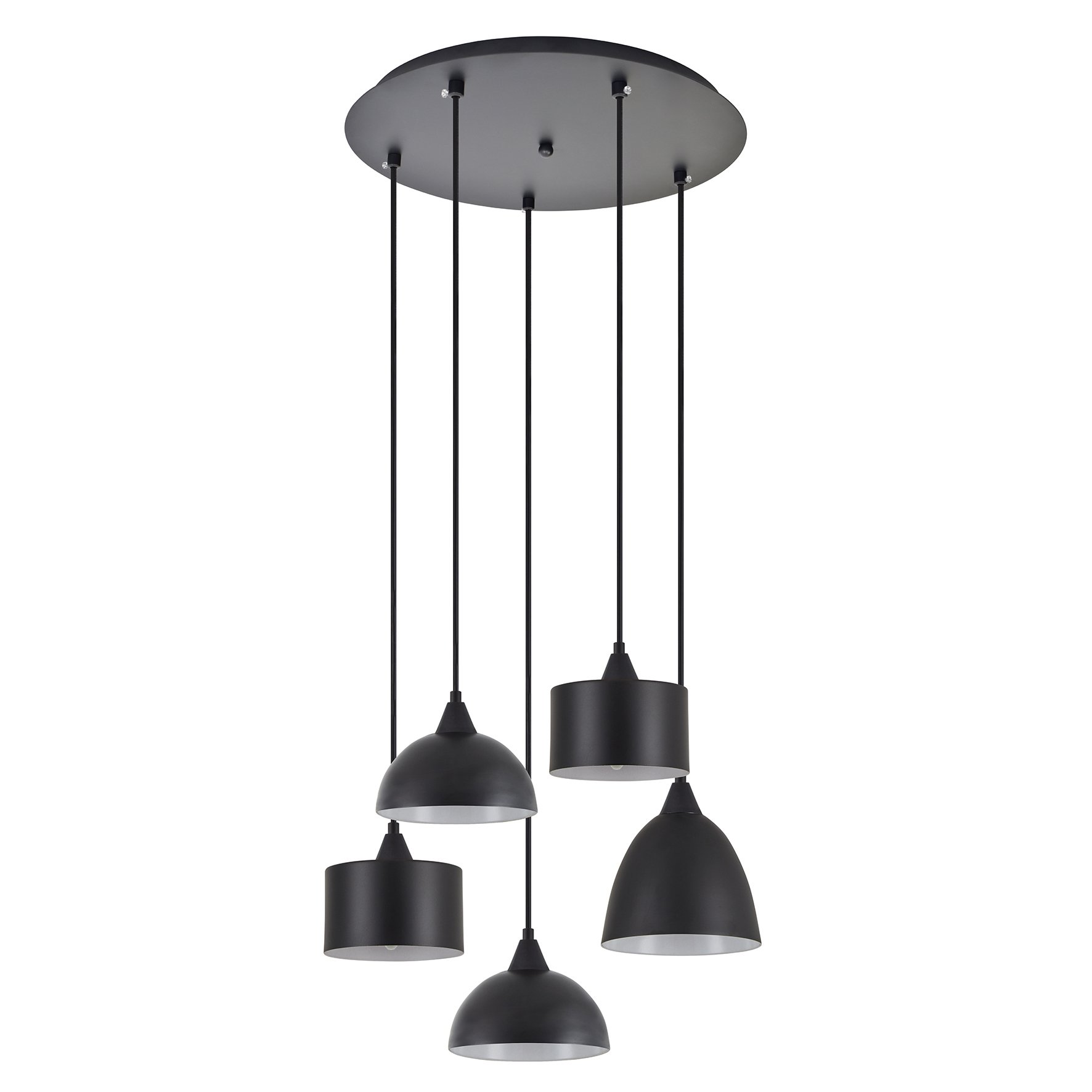 77-8956 SE21-BL-B10-5BL-MS123 ADEPT FLEX Black Metal Shade Pendant+ - Image 1