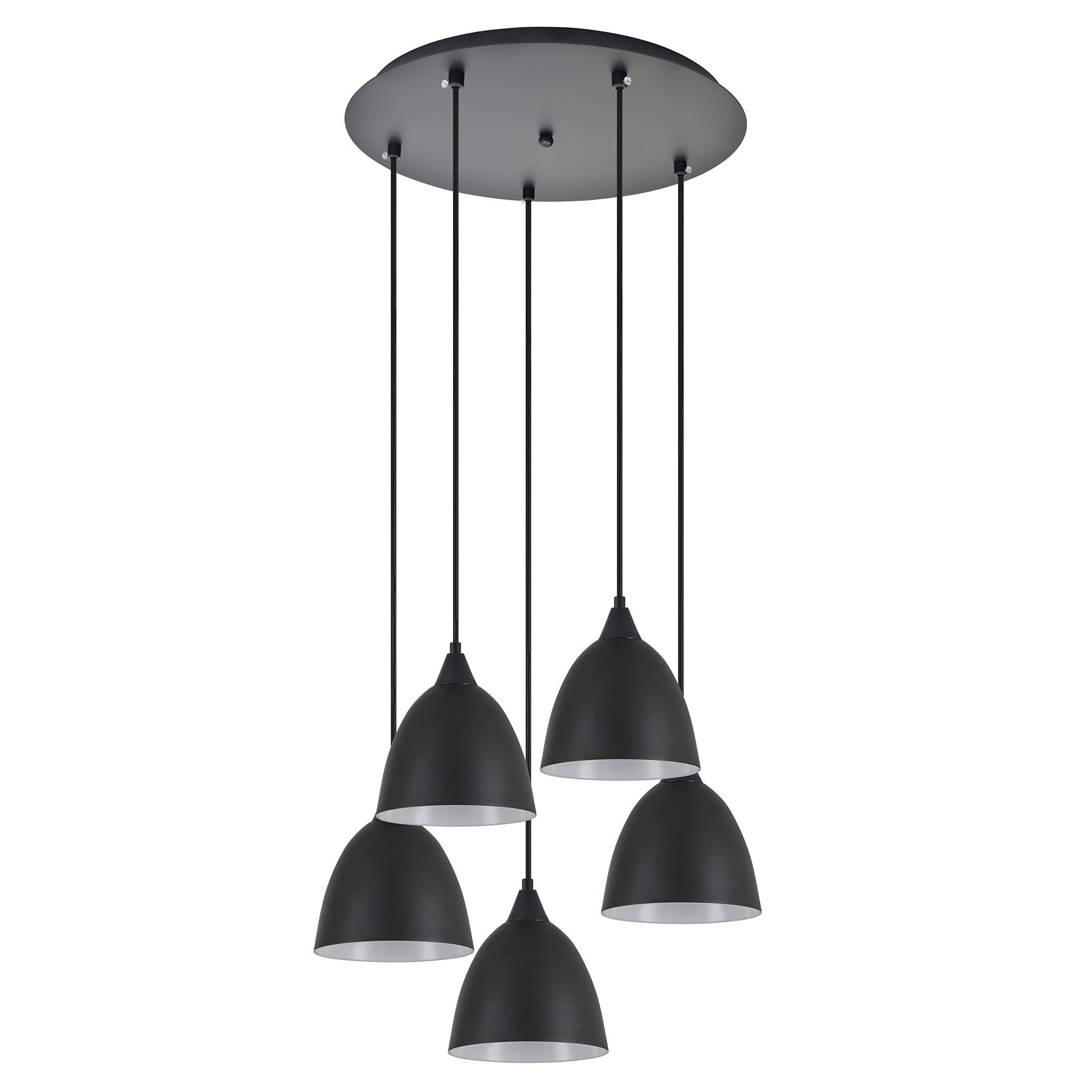 77-9050 SE21-BL-B10-5BL-MS2 ADEPT PENDANT Black Metal Shade + - Image 1