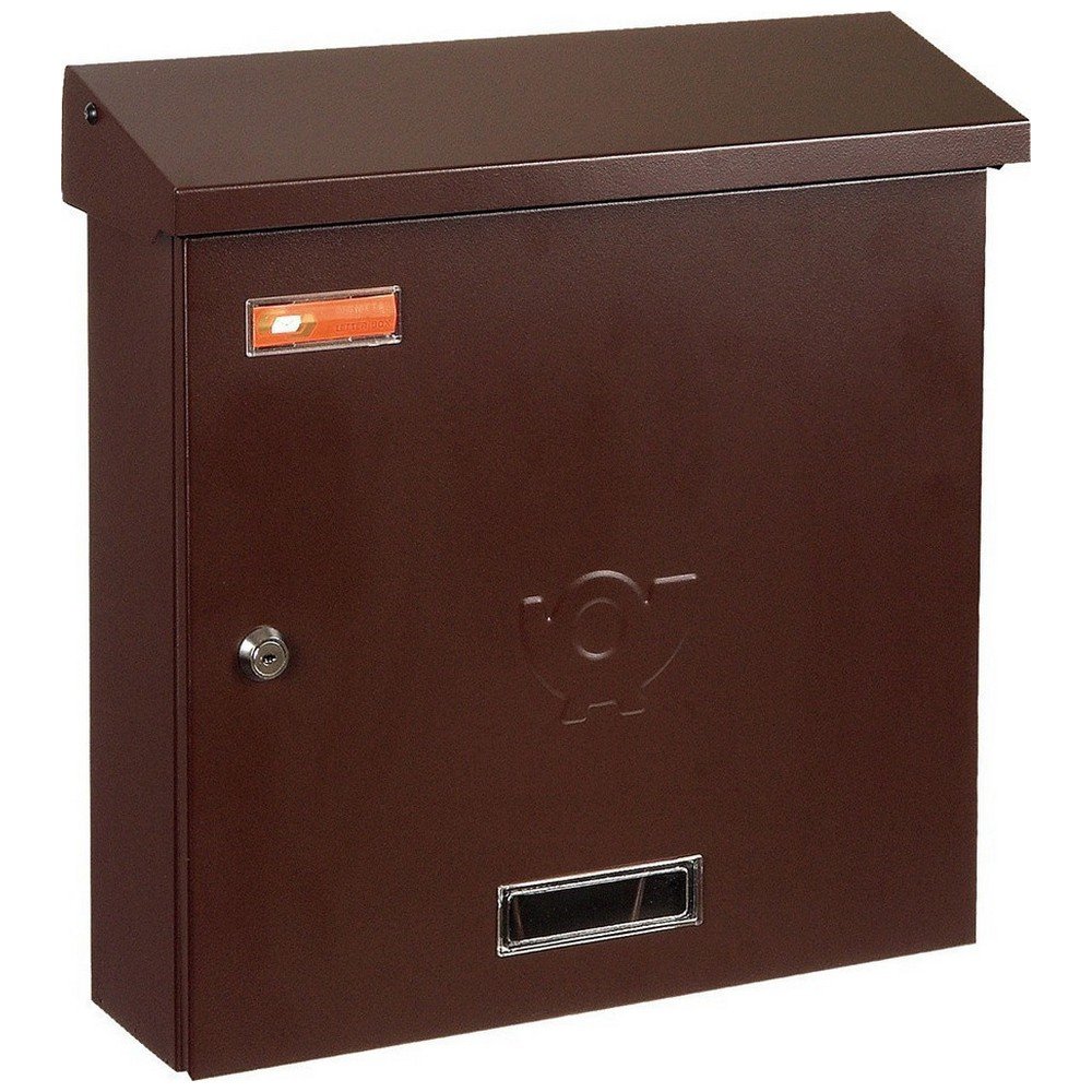 9001Brown Μεταλλικό Γραμματοκιβώτιο Εξωτερικού Χώρου Καφέ 38x10x36cm - LONDON 9001 By Viometal - Image 1