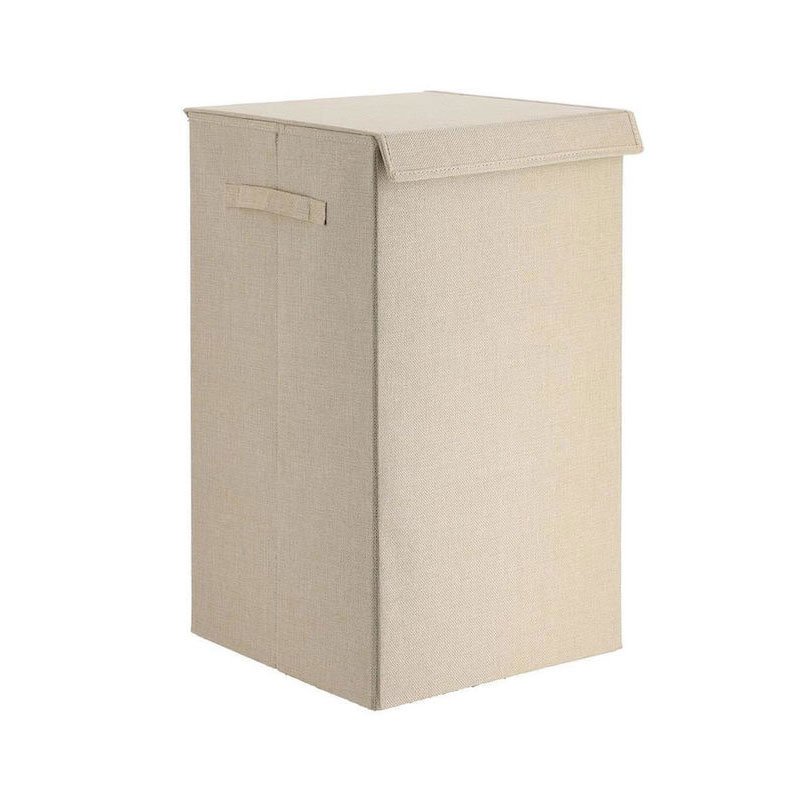 DS-2650000 Καλάθι Απλύτων Αναδιπλούμενο από MDF Μπεζ με Υφασμάτινη Επένδυση MRShome - Image 1