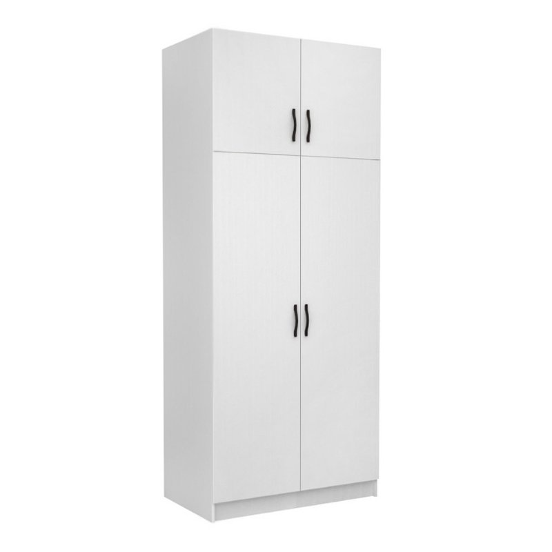 GP100-00791-0 Ντουλάπα ρούχων Victoria Megapap δίφυλλη με πατάρι χρώμα λευκό 100x60x240εκ. - Image 1
