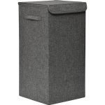 Καλάθι Απλύτων Αναδιπλούμενο από MDF Γκρι με Υφασμάτινη Επένδυση MRShome