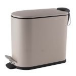 Σετ Κάδος Απορριμμάτων Οβάλ 5L Soft Close Μεταλλικός Μπεζ και Πιγκάλ MRShome - Image 2