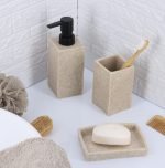 Ποτήρι Οδοντόβουρτσας Polyresin Μπέζ MRShome - Image 2