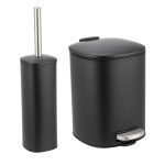 Σετ Κάδος Απορριμμάτων Οβάλ 5L Μεταλλικός Soft CLose Μαύρος και Πιγκάλ MRShome