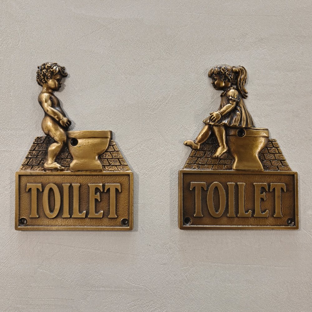 001 pomolandmore wc Μεταλλική Ένδειξη WC Σετ Άνδρα – Γυναίκα Αντικέ 9×13cm - Image 1