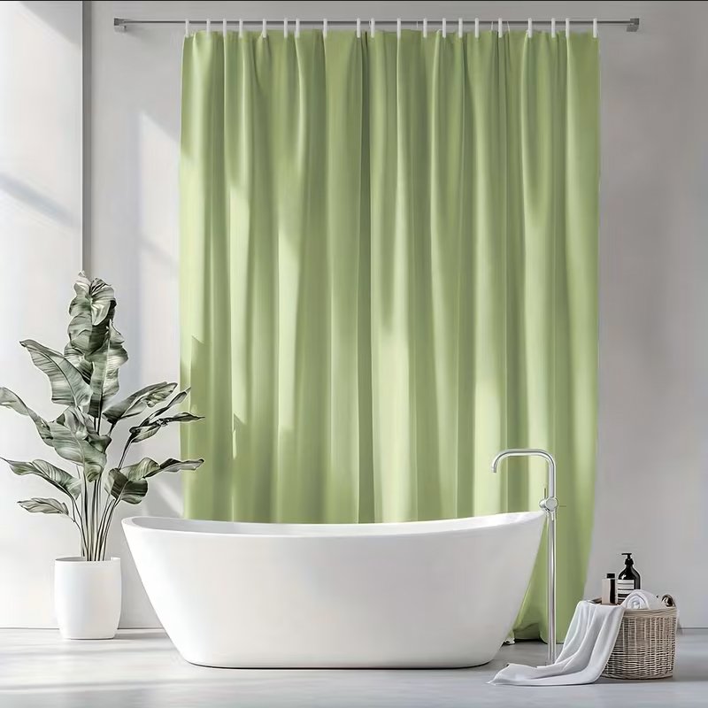 002 laxani 2.20 υψος Υφασμάτινη Κουρτίνα Μπάνιου Λαχανί 180×240cm Υψος - Image 1