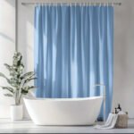 Υφασμάτινη Κουρτίνα Μπάνιου Σιελ 180×240cm Υψος