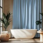 Υφασμάτινη Κουρτίνα Μπάνιου Σιελ 180×240cm Υψος - Image 2