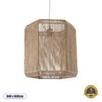GLOBOSTAR® CAYMAN 00519 Boho Κρεμαστό Φωτιστικό Οροφής με Ντουί 1 x E27 AC 220-240V IP20 - Μπεζ - Μ40 x Π40 x Υ40cm