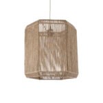 GLOBOSTAR® CAYMAN 00519 Boho Κρεμαστό Φωτιστικό Οροφής με Ντουί 1 x E27 AC 220-240V IP20 - Μπεζ - Μ40 x Π40 x Υ40cm - Image 2