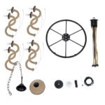 GLOBOSTAR® PENNSYLVANIA 00541 Vintage Κρεμαστό Φωτιστικό Οροφής με Ντουί 6 x E14 AC 220-240V IP20 - Μαύρο & Μπεζ - Μ64 x Π64 x Υ63cm - Image 13