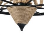 GLOBOSTAR® PENNSYLVANIA 00541 Vintage Κρεμαστό Φωτιστικό Οροφής με Ντουί 6 x E14 AC 220-240V IP20 - Μαύρο & Μπεζ - Μ64 x Π64 x Υ63cm - Image 8