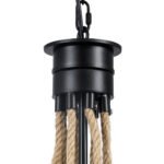 GLOBOSTAR® PENNSYLVANIA 00541 Vintage Κρεμαστό Φωτιστικό Οροφής με Ντουί 6 x E14 AC 220-240V IP20 - Μαύρο & Μπεζ - Μ64 x Π64 x Υ63cm - Image 9