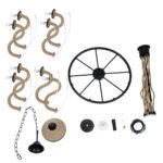 GLOBOSTAR® PENNSYLVANIA 00542 Vintage Κρεμαστό Φωτιστικό Οροφής με Ντουί 8 x E14 AC 220-240V IP20 - Μαύρο & Μπεζ - Μ64 x Π64 x Υ63cm - Image 13