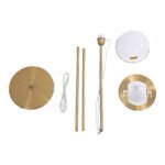 GLOBOSTAR® HUDSON 00500 Μοντέρνο Επιδαπέδιο Φωτιστικό με Ντουί 1 x E27 AC 220-240V IP20 - Λευκό & Χρυσό - Μ20 x Π20 x Υ177cm - Image 10