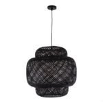 GLOBOSTAR® MALDIVES 00579 Boho Κρεμαστό Φωτιστικό Οροφής με Ντουί 1 x E27 AC 220-240V IP20 - Μαύρο - Μ56 x Π56 x Y54cm - Image 4