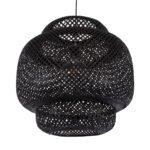 GLOBOSTAR® MALDIVES 00579 Boho Κρεμαστό Φωτιστικό Οροφής με Ντουί 1 x E27 AC 220-240V IP20 - Μαύρο - Μ56 x Π56 x Y54cm - Image 6