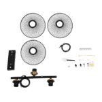 GLOBOSTAR® VERONA 00586 Μοντέρνο Κρεμαστό Φωτιστικό Οροφής με Ντουί 3 x E27 AC 220-240V IP20 - Μαύρο & Χρυσό - Μ50 x Π28 x Υ20cm - Image 10