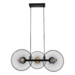 GLOBOSTAR® VERONA 00586 Μοντέρνο Κρεμαστό Φωτιστικό Οροφής με Ντουί 3 x E27 AC 220-240V IP20 - Μαύρο & Χρυσό - Μ50 x Π28 x Υ20cm - Image 4