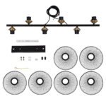 GLOBOSTAR® VERONA 00587 Μοντέρνο Κρεμαστό Φωτιστικό Οροφής με Ντουί 6 x E27 AC 220-240V IP20 - Μαύρο & Χρυσό - Μ100 x Π28 x Υ20cm - Image 10