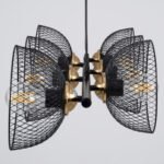 GLOBOSTAR® VERONA 00587 Μοντέρνο Κρεμαστό Φωτιστικό Οροφής με Ντουί 6 x E27 AC 220-240V IP20 - Μαύρο & Χρυσό - Μ100 x Π28 x Υ20cm - Image 6