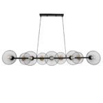 GLOBOSTAR® VERONA 00588 Μοντέρνο Κρεμαστό Φωτιστικό Οροφής με Ντουί 9 x E27 AC 220-240V IP20 - Μαύρο & Χρυσό - Μ140 x Π28 x Υ20cm - Image 4