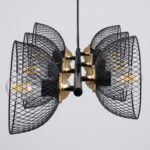 GLOBOSTAR® VERONA 00588 Μοντέρνο Κρεμαστό Φωτιστικό Οροφής με Ντουί 9 x E27 AC 220-240V IP20 - Μαύρο & Χρυσό - Μ140 x Π28 x Υ20cm - Image 6