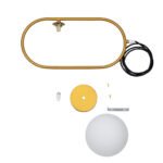 GLOBOSTAR® HAMBURG 00590 Μοντέρνο Κρεμαστό Φωτιστικό Οροφής με Ντουί 1 x G9 AC 220-240V IP20 - Χρυσό & Λευκό - Μ20 x Π15 x Υ40cm - Image 12