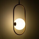 GLOBOSTAR® HAMBURG 00590 Μοντέρνο Κρεμαστό Φωτιστικό Οροφής με Ντουί 1 x G9 AC 220-240V IP20 - Χρυσό & Λευκό - Μ20 x Π15 x Υ40cm - Image 3