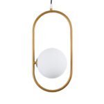 GLOBOSTAR® HAMBURG 00590 Μοντέρνο Κρεμαστό Φωτιστικό Οροφής με Ντουί 1 x G9 AC 220-240V IP20 - Χρυσό & Λευκό - Μ20 x Π15 x Υ40cm - Image 5