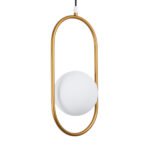 GLOBOSTAR® HAMBURG 00590 Μοντέρνο Κρεμαστό Φωτιστικό Οροφής με Ντουί 1 x G9 AC 220-240V IP20 - Χρυσό & Λευκό - Μ20 x Π15 x Υ40cm - Image 7