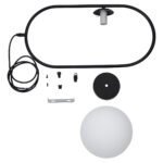 GLOBOSTAR® HAMBURG 00591 Μοντέρνο Κρεμαστό Φωτιστικό Οροφής με Ντουί 1 x E14 AC 220-240V IP20 - Μαύρο & Λευκό - Μ25 x Π20 x Υ50cm - Image 13