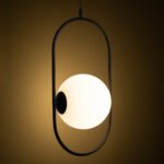 GLOBOSTAR® HAMBURG 00591 Μοντέρνο Κρεμαστό Φωτιστικό Οροφής με Ντουί 1 x E14 AC 220-240V IP20 - Μαύρο & Λευκό - Μ25 x Π20 x Υ50cm - Image 3