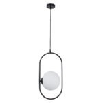 GLOBOSTAR® HAMBURG 00591 Μοντέρνο Κρεμαστό Φωτιστικό Οροφής με Ντουί 1 x E14 AC 220-240V IP20 - Μαύρο & Λευκό - Μ25 x Π20 x Υ50cm - Image 4