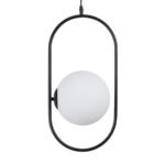 GLOBOSTAR® HAMBURG 00591 Μοντέρνο Κρεμαστό Φωτιστικό Οροφής με Ντουί 1 x E14 AC 220-240V IP20 - Μαύρο & Λευκό - Μ25 x Π20 x Υ50cm - Image 5