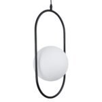 GLOBOSTAR® HAMBURG 00591 Μοντέρνο Κρεμαστό Φωτιστικό Οροφής με Ντουί 1 x E14 AC 220-240V IP20 - Μαύρο & Λευκό - Μ25 x Π20 x Υ50cm - Image 7