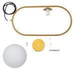 GLOBOSTAR® HAMBURG 00592 Μοντέρνο Κρεμαστό Φωτιστικό Οροφής με Ντουί 1 x E14 AC 220-240V IP20 - Χρυσό & Λευκό - Μ25 x Π20 x Υ50cm - Image 13