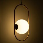 GLOBOSTAR® HAMBURG 00592 Μοντέρνο Κρεμαστό Φωτιστικό Οροφής με Ντουί 1 x E14 AC 220-240V IP20 - Χρυσό & Λευκό - Μ25 x Π20 x Υ50cm - Image 3