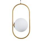 GLOBOSTAR® HAMBURG 00592 Μοντέρνο Κρεμαστό Φωτιστικό Οροφής με Ντουί 1 x E14 AC 220-240V IP20 - Χρυσό & Λευκό - Μ25 x Π20 x Υ50cm - Image 5