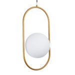 GLOBOSTAR® HAMBURG 00592 Μοντέρνο Κρεμαστό Φωτιστικό Οροφής με Ντουί 1 x E14 AC 220-240V IP20 - Χρυσό & Λευκό - Μ25 x Π20 x Υ50cm - Image 7