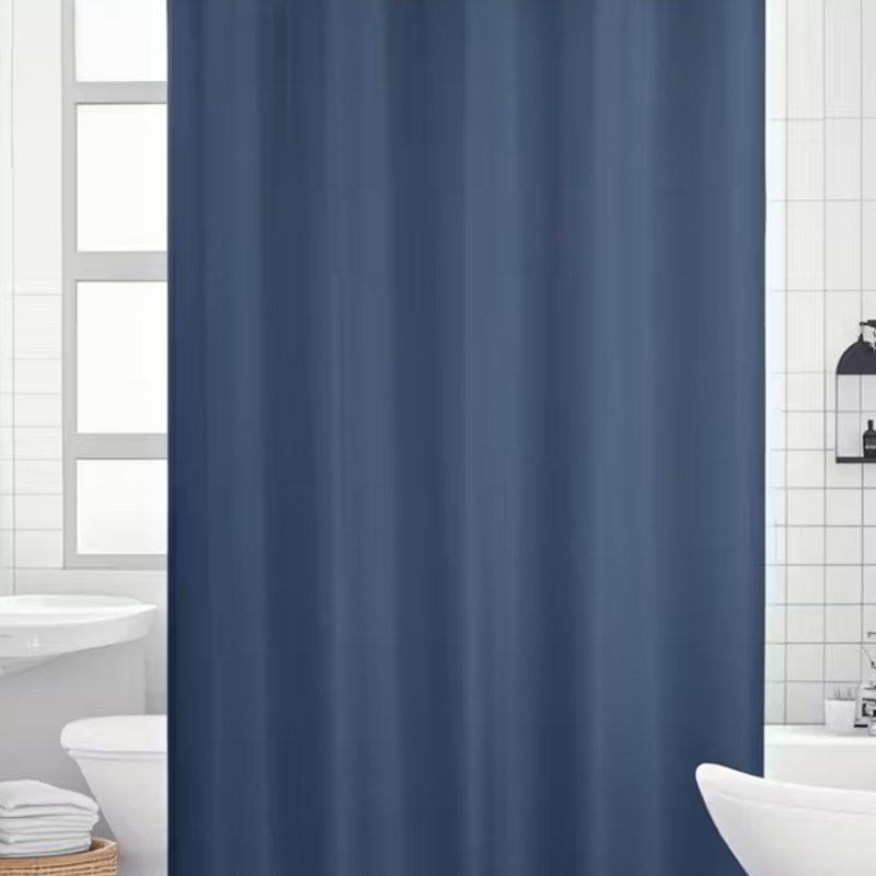 006 μπλε 2.20 υψος Υφασμάτινη Κουρτίνα Μπάνιου Μπλέ 180×220cm Υψος - Image 1
