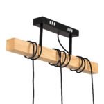 GLOBOSTAR® JOLLY 00605 Vintage Κρεμαστό Φωτιστικό Οροφής με Ντουί 3 x E27 AC 220-240V IP20 - Μαύρο & Μπεζ - Μ55 x Π6 x Υ115cm - Image 7