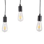 GLOBOSTAR® JOLLY 00605 Vintage Κρεμαστό Φωτιστικό Οροφής με Ντουί 3 x E27 AC 220-240V IP20 - Μαύρο & Μπεζ - Μ55 x Π6 x Υ115cm - Image 8