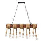 GLOBOSTAR® VIKING 00607 Vintage Κρεμαστό Φωτιστικό Οροφής με Ντουί 10 x E27 AC 220-240V IP20 - Καφε & Μπεζ - Μ108 x Π11 x Υ220cm - Image 6