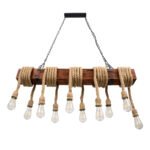 GLOBOSTAR® VIKING 00607 Vintage Κρεμαστό Φωτιστικό Οροφής με Ντουί 10 x E27 AC 220-240V IP20 - Καφε & Μπεζ - Μ108 x Π11 x Υ220cm - Image 7