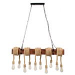 GLOBOSTAR® VIKING 00607 Vintage Κρεμαστό Φωτιστικό Οροφής με Ντουί 10 x E27 AC 220-240V IP20 - Καφε & Μπεζ - Μ108 x Π11 x Υ220cm - Image 8