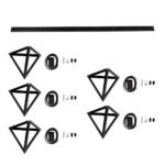 GLOBOSTAR® TRIANGLE 00608 Μοντέρνο Κρεμαστό Φωτιστικό Οροφής με Ντουί 5 x E27 AC 220-240V IP20 - Μαύρο - Μ170 x Π22 x Y130cm - Image 11